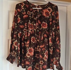 Fall floral blouse